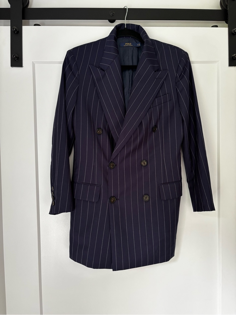 Polo by Ralph Lauren Navy Pinstripe Double-Breasted Blazer